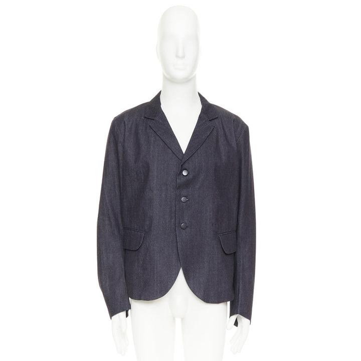 NEMETH Christopher Nemeth indigo blue cotton flap pockets boxy blazer jacket L