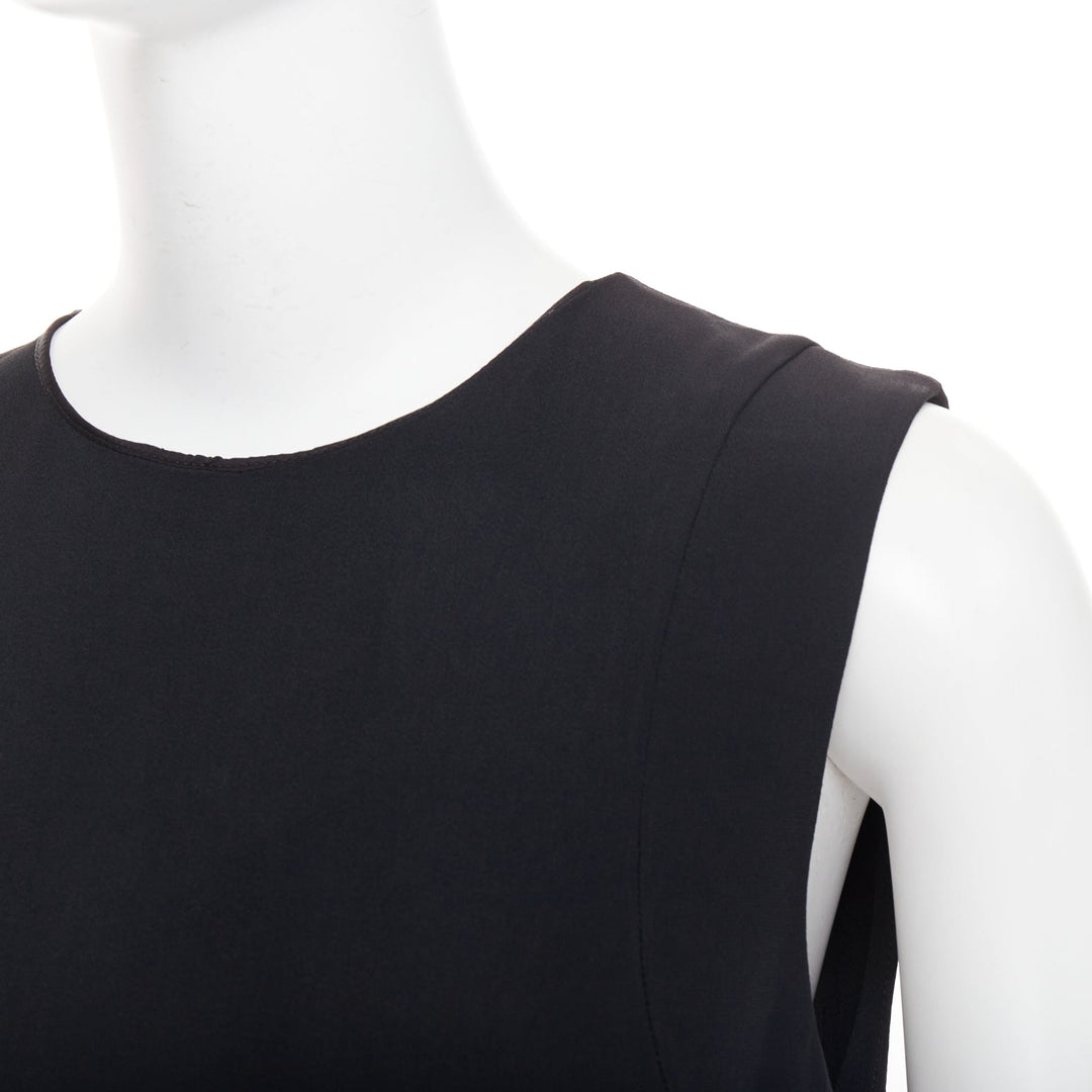 FFORME Martha Trapeze black viscose crew sleeveless panelled midi tent dress M