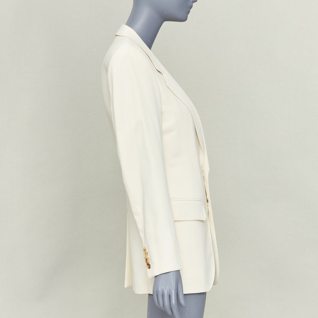 UMIT BENAN B+ off white wool blend handstitched blazer jacket IT38 XS
