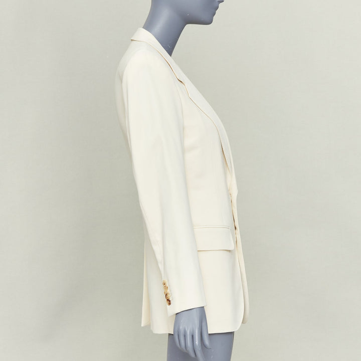 UMIT BENAN B+ off white wool blend handstitched blazer jacket IT38 XS