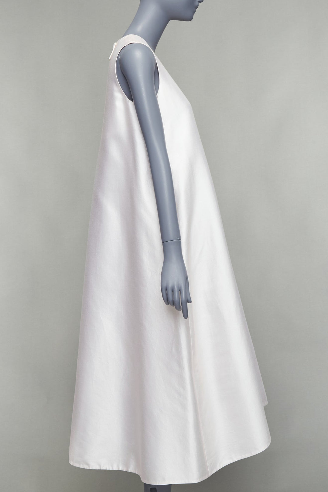 MELITTA BAUMEISTER 2019 cream silk cotton bow back midi tent dress US0 XS