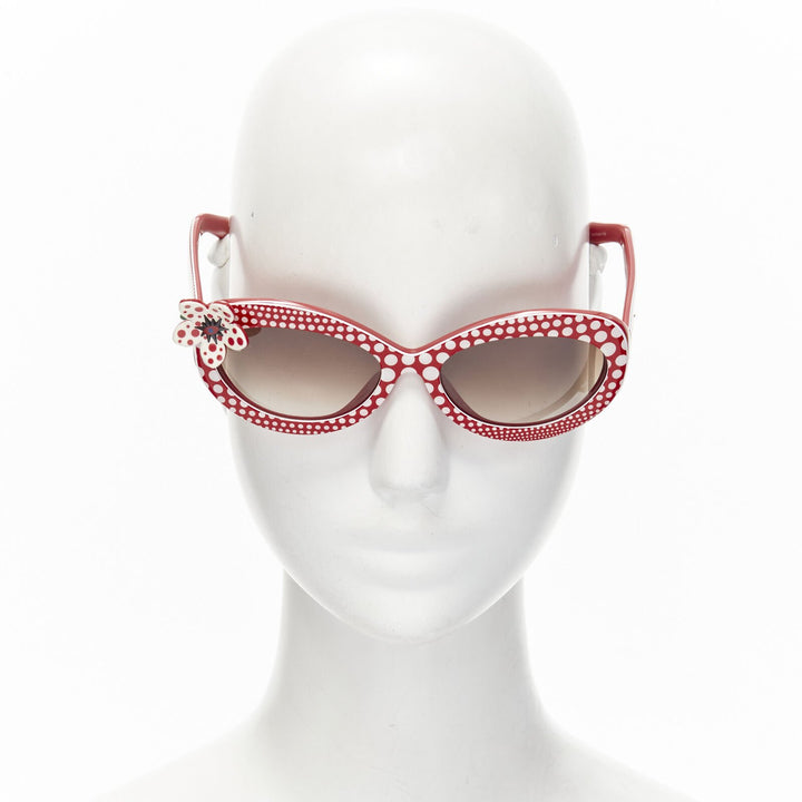 rare LOUIS VUITTON 2012 Kusama Vintage red white floral polka dots sunglasses