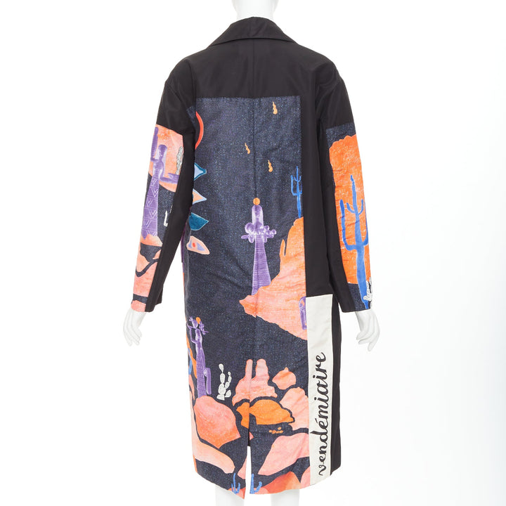 PRADA 2017 Runway Vendemiaire orange black pop art coat IT38 XS Anna Wintour