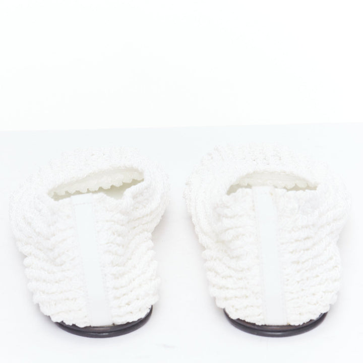 THE ROW 2024 Ballet white crochet fabric trimmed flat shoes EU38