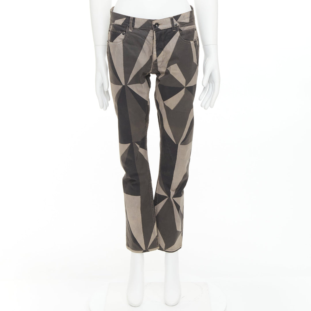 RICK OWENS DRKSHDW 2013 Vintage Island Geometric Detroit camo polygon pants 29"