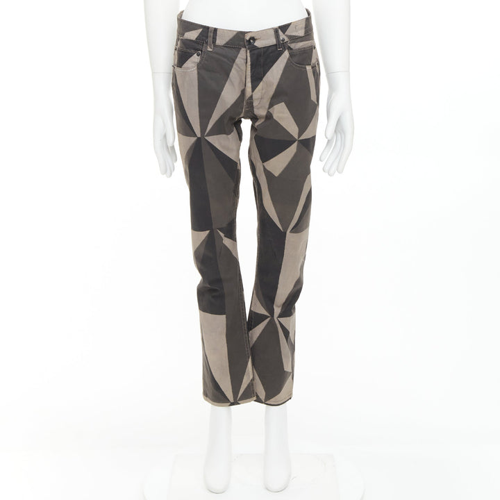 RICK OWENS DRKSHDW 2013 Vintage Island Geometric Detroit camo polygon pants 29"