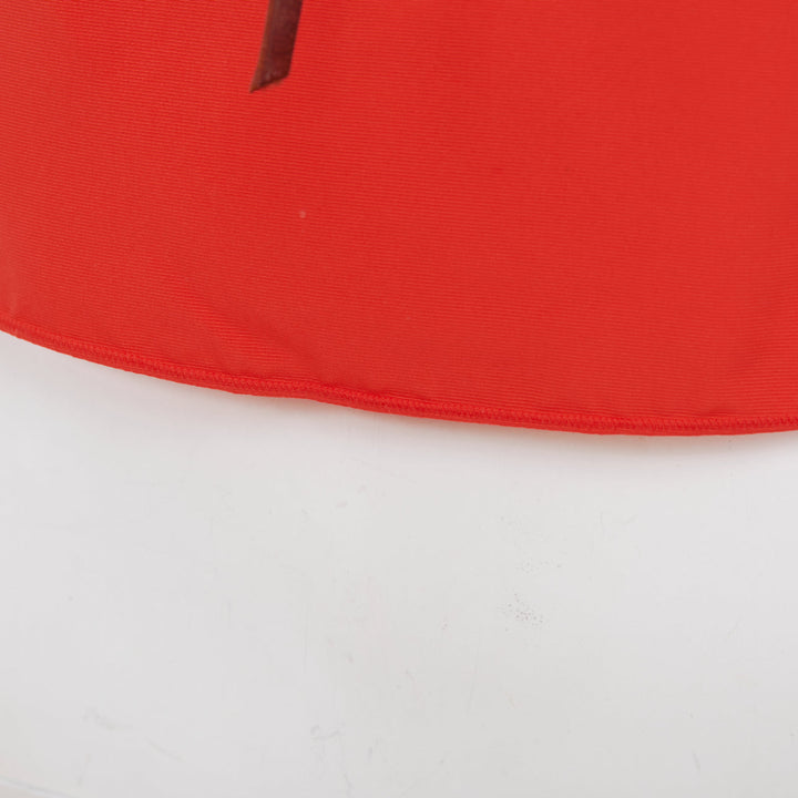 MIU MIU 1990s Vintage orange nylon drawstring leather trim cropped tank IT40 S
