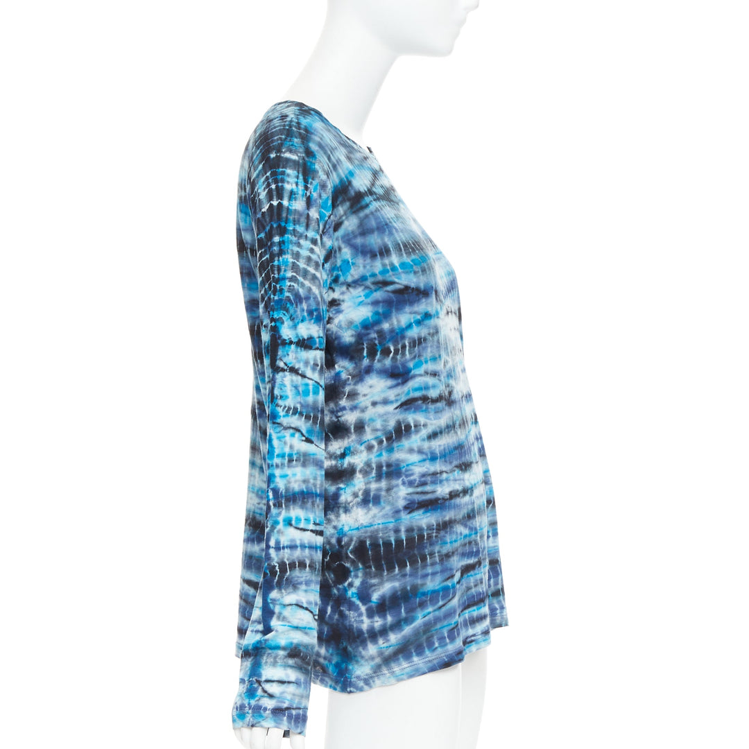 PROENZA SCHOULER Signature blue tie dye cotton long sleeve crew top M