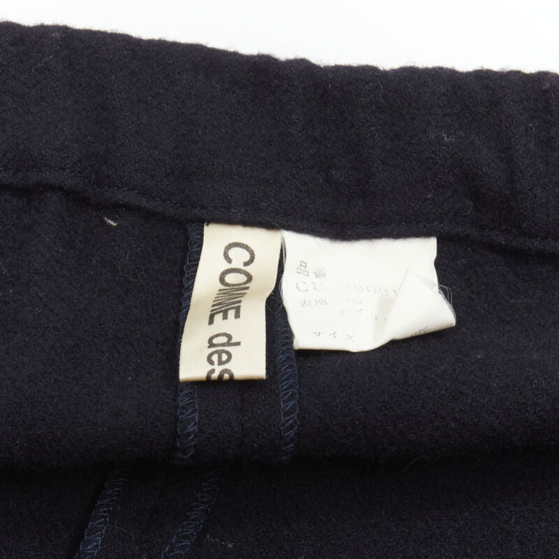 COMME DES GARCONS Vintage 1980's black wool cross back cropped jumpsuit S