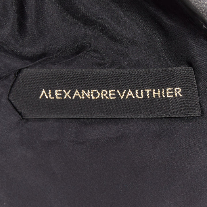 ALEXANDRE VAUTHIER sheer grey geometric long bead embellished drape jacket