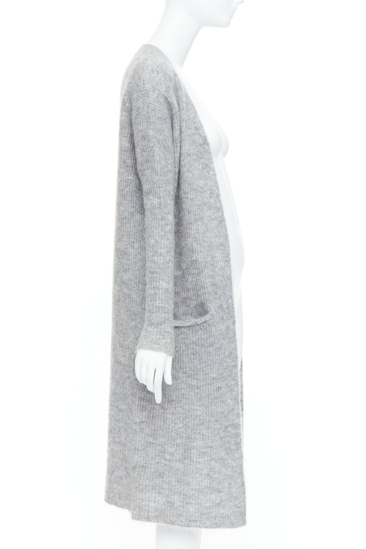 BY MALENE BIRGER grey wool mohair blend long knit cardigan sweater XS