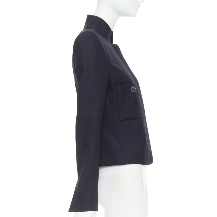 ALEXANDRE VAUTHIER COUTURE AW2023 Runway navy  military collar officer jacket