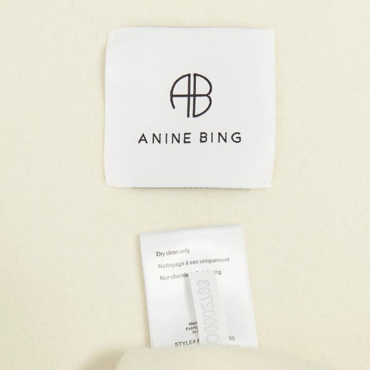 ANINE BING 2021 Hunter ivory double faced wool cashmere wrap coat XS