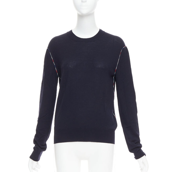 OLD CELINE Phoebe Philo navy multicolor yarns anagram logo sweater