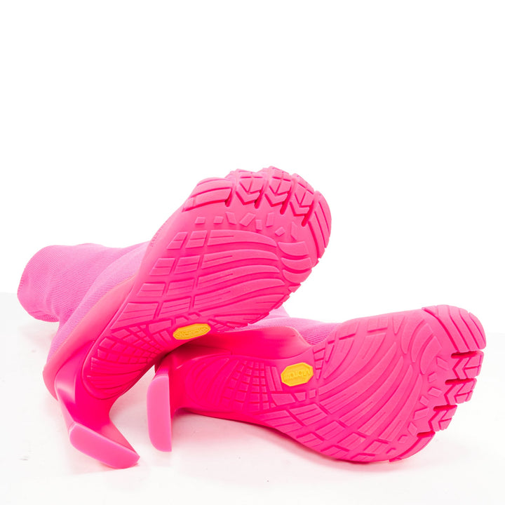 rare BALENCIAGA Vibram Toe hot pink 5-toe technical fabric sock boots EU37