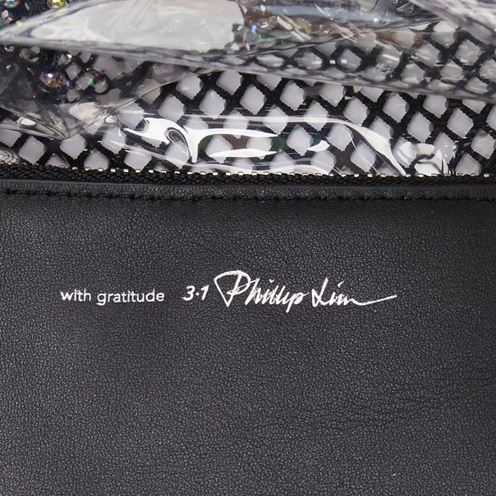 3.1 PHILLIP LIM psychedelic fine crystal mesh PVC lined market tote bag
