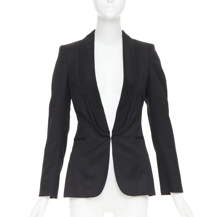 STELLA MCCARTNEY 2014 black wool layered shawl collar tuxedo blazer IT36A XXS