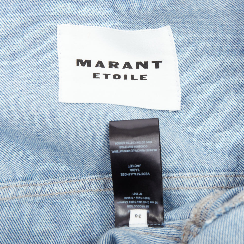 ISABEL MARANT ETOILE Tadia blue denim boxy cropped jacket FR36 S