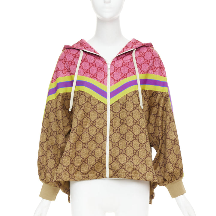 GUCCI 2019 Michele Runway GG Technical Pleats GG monogram flared track jacket XS