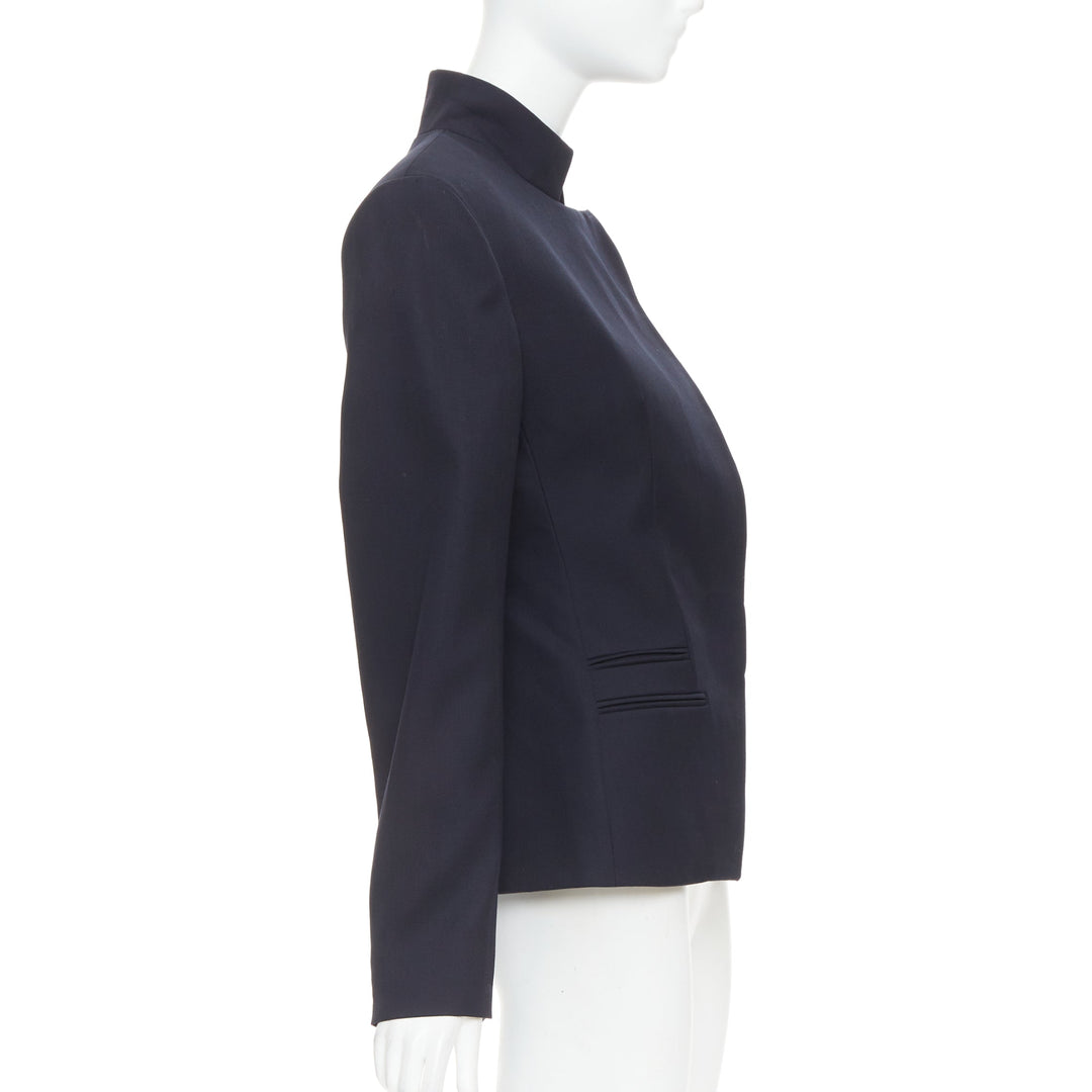 ALEXANDRE VAUTHIER COUTURE SS2025 Runway navy stand collar Power officer blazer