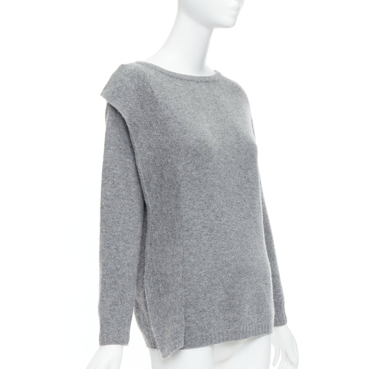 PRADA 2016 grey wool cashmere side panel asymmetric sweater IT38 XS