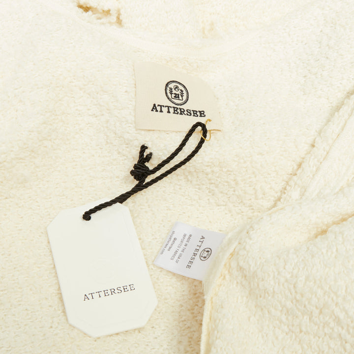 ATTERSEE 2022 The Boucle Poncho ivory textured detachable scarf outerwear OS