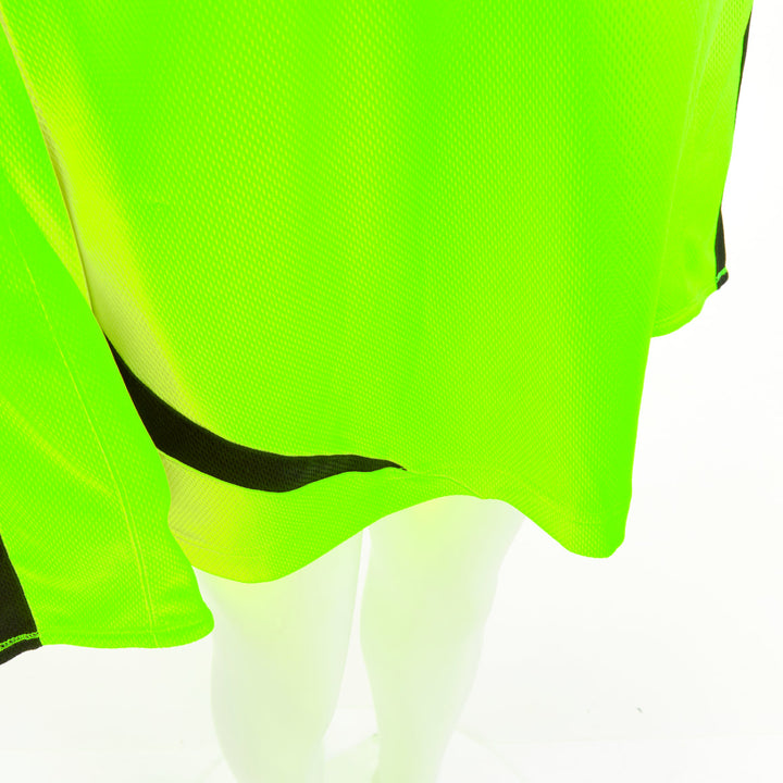 BALENCIAGA 2020 Runway fluo yellow soccer graphic athletic jersey top shirt XL
