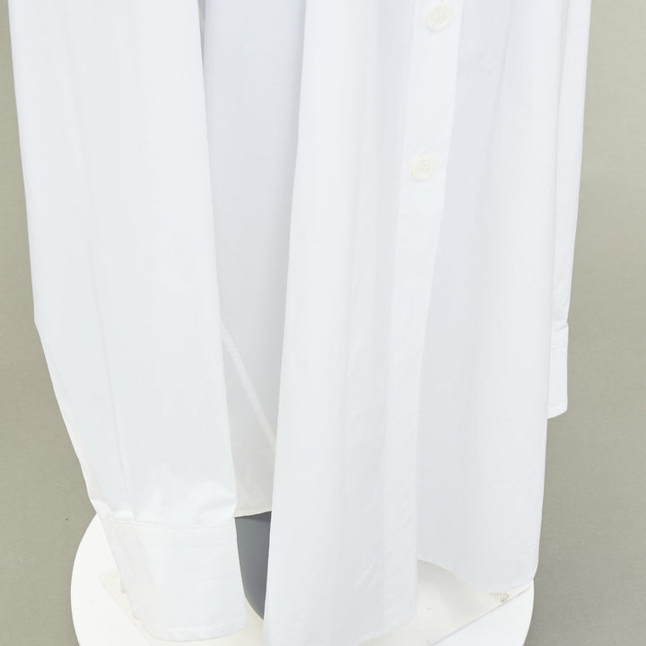 MOSCHINO Couture! white cotton poplin oversized maxi shirt dress IT50