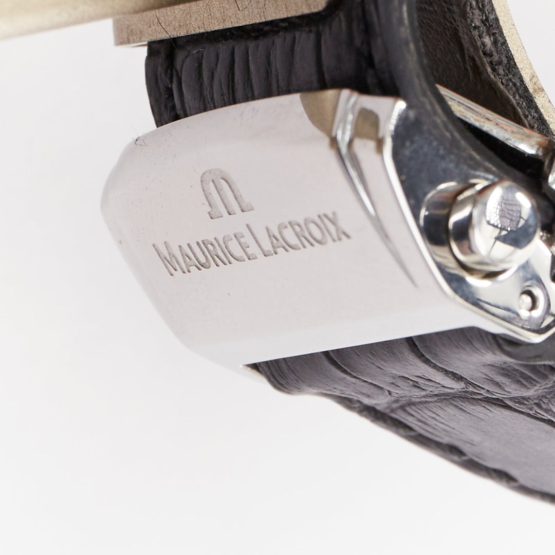 MAURICE LACROIX Pontos XL Rectangulaire Day Date steel black dial watch