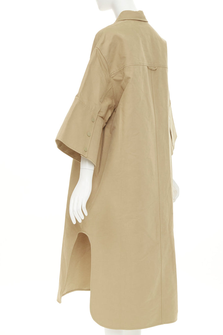 REMAIN BIRGER CHRISTENSEN Bonny cargo khaki organic cotton midi dress FR36 S