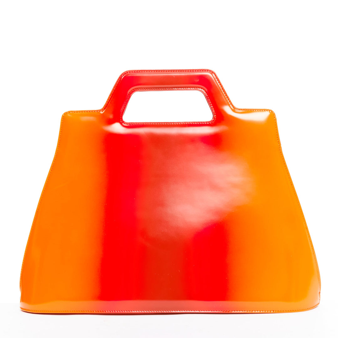 FERRAGAMO Maximilian Davis 2023 Runway Wanda sunset red orange airbrush calf bag