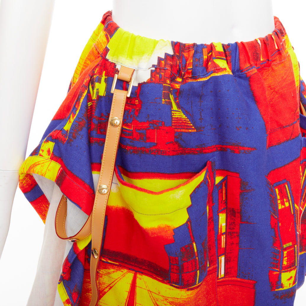 LOUIS VUITTON Salk Institute orange purple exaggerated pocket mini skirt FR34 XS