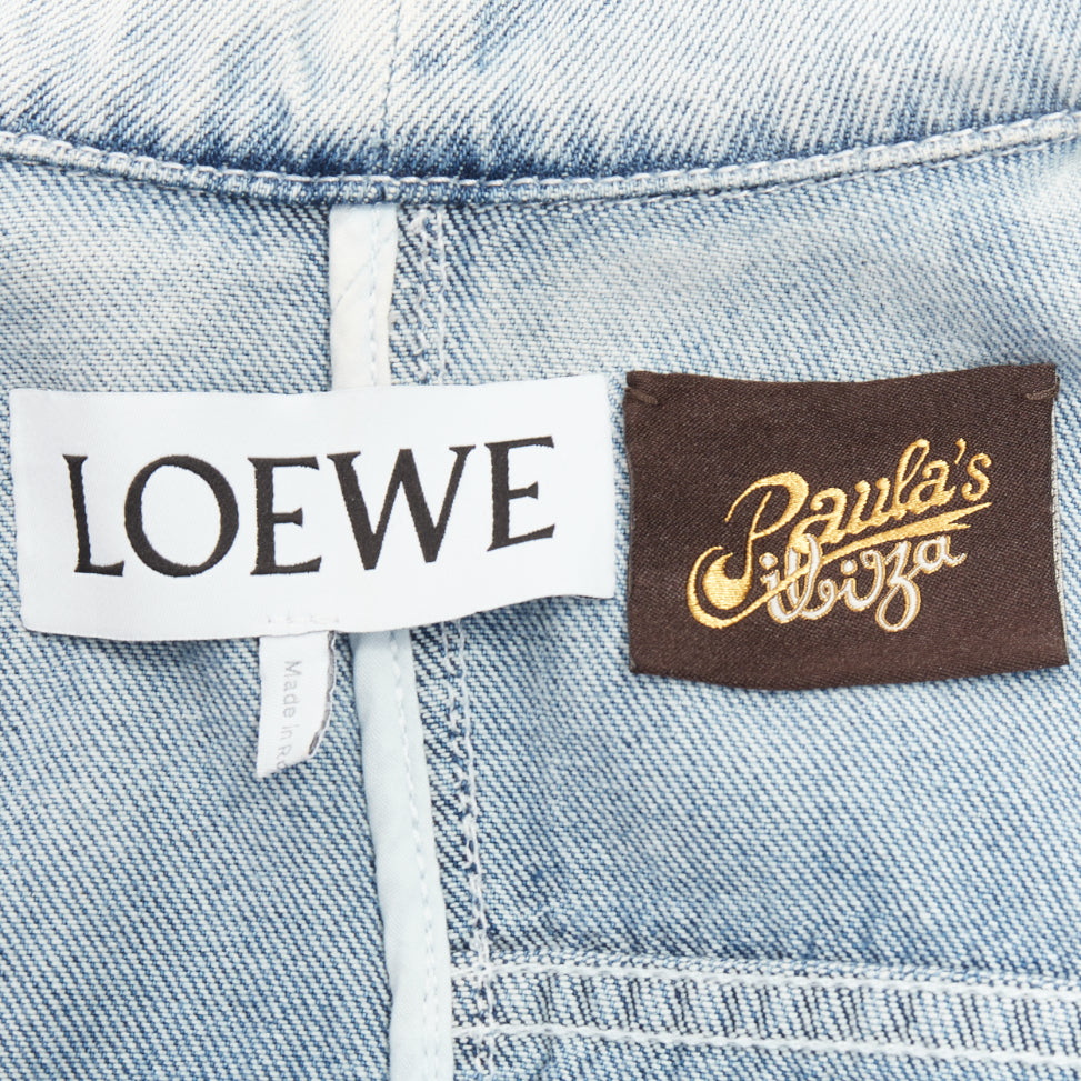 LOEWE 2018 Paula's Ibiza blue mermaid floral patchwork denim jacket