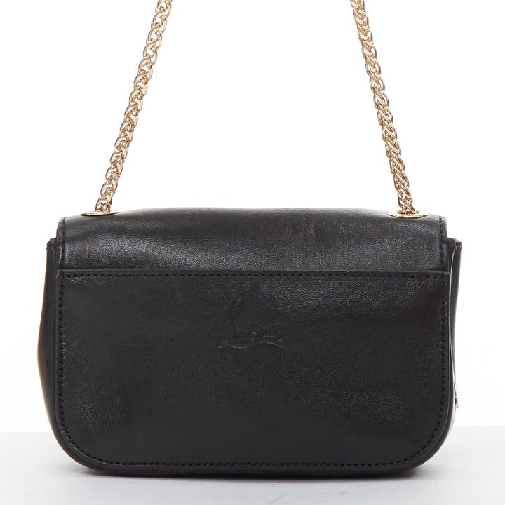 CHRISTIAN LOUBOUTIN Sweet Charity Heart black red patent mini crossbody bag