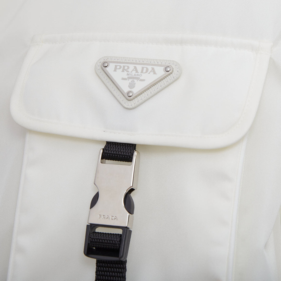 PRADA 2021 Re-Nylon nylon technical buckles pocket transformable shirt jacket XL