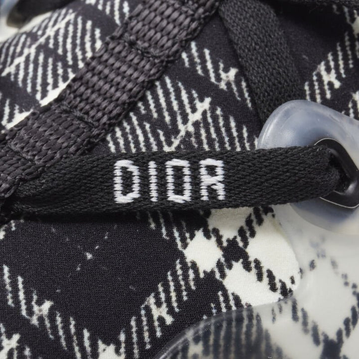 CHRISTIAN DIOR D Connect black white check chunky sole sneaker EU38 US8