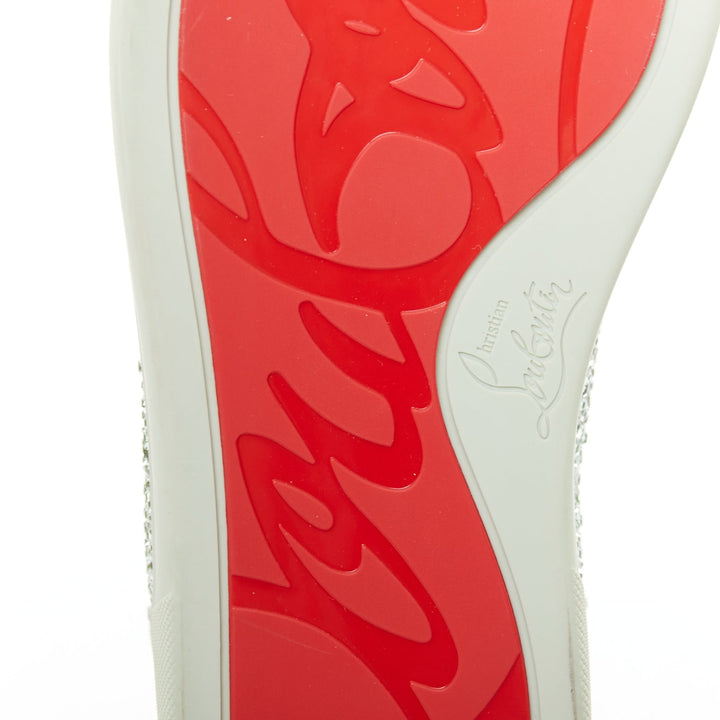 CHRISTIAN LOUBOUTIN Louis Junior Strass Flat Opalina Chrysolite sneaker EU43