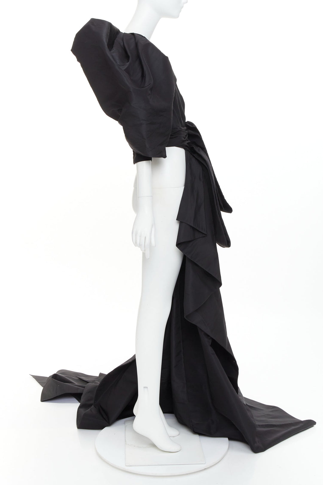 rare ALEXANDRE VAUTHIER COUTURE SS2017 Runway black tafetta bustle train top