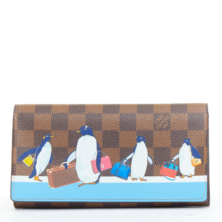 LOUIS VUITTON Sarah Christimas Animation 2017 Penguin canvas long wallet