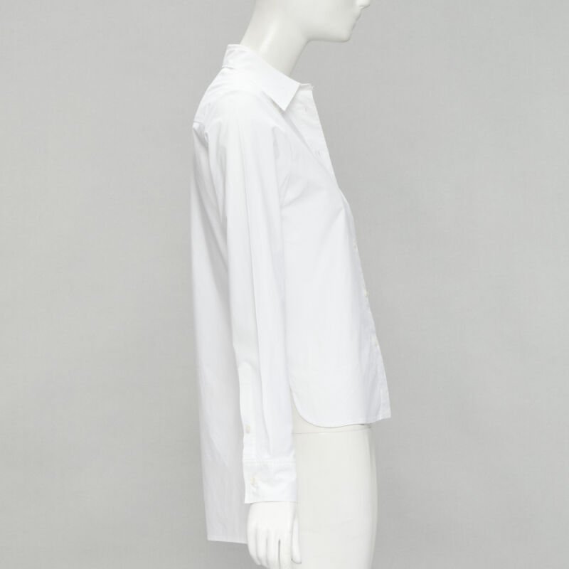 JEAN PAUL GAULTIER white cotton high low hem button up shirt FR38 S