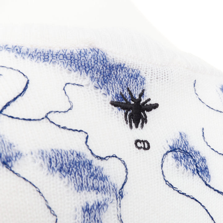 CHRISTIAN DIOR 2020 Around the World embroidered cashmere cotton sweater FR34 XS
