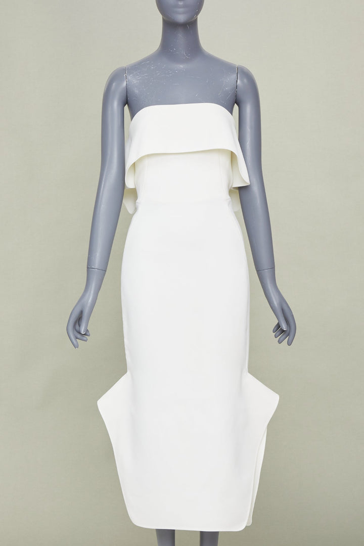 MATICEVSKI 2017 Du Jour Bridal structured ruffle strapless dress AUS6 XS