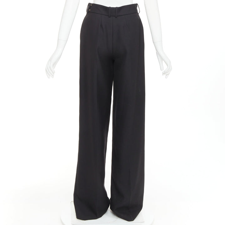 ALEXANDRE VAUTHIER AW2021 black double front dart wide leg pants