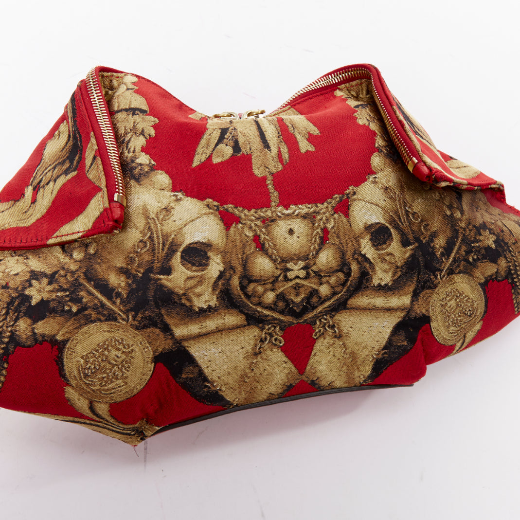ALEXANDER MCQUEEN De Manta Angels Demons Grinling Gibbons red gold jacquard bag
