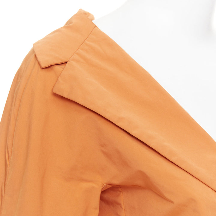 MARNI orange nylon blend notch lapel single breasted cropped blazer IT36 XXS