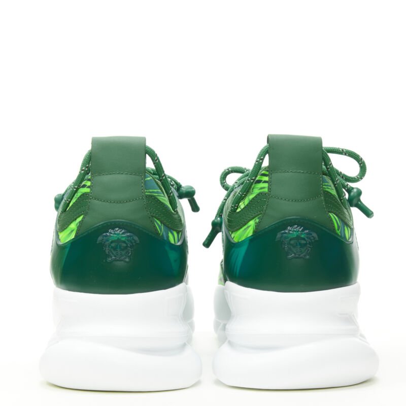 VERSACE Chain Reaction Jungle Print green chunky sole sneaker EU38 US8