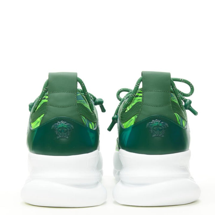 VERSACE Chain Reaction Jungle Print green chunky sole sneaker EU38 US8