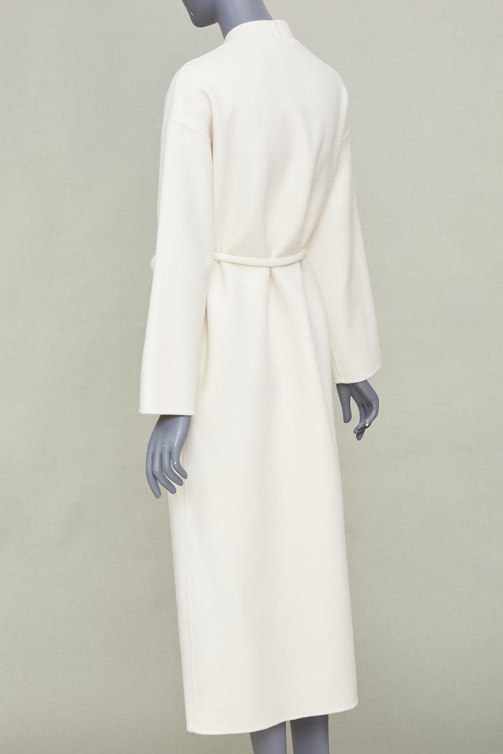 ANINE BING 2021 Hunter ivory double faced wool cashmere wrap coat XS