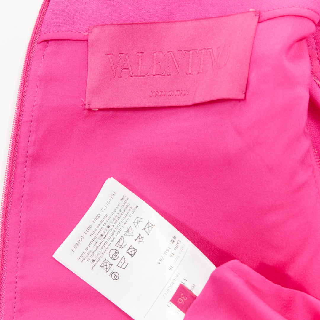 VALENTINO 2022 pp pink virgin wool silk wired scoop neckline shift dress IT36 XS
