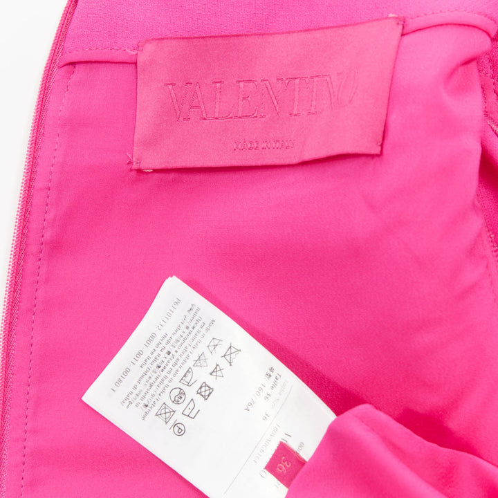VALENTINO 2022 pp pink virgin wool silk wired scoop neckline shift dress IT36 XS